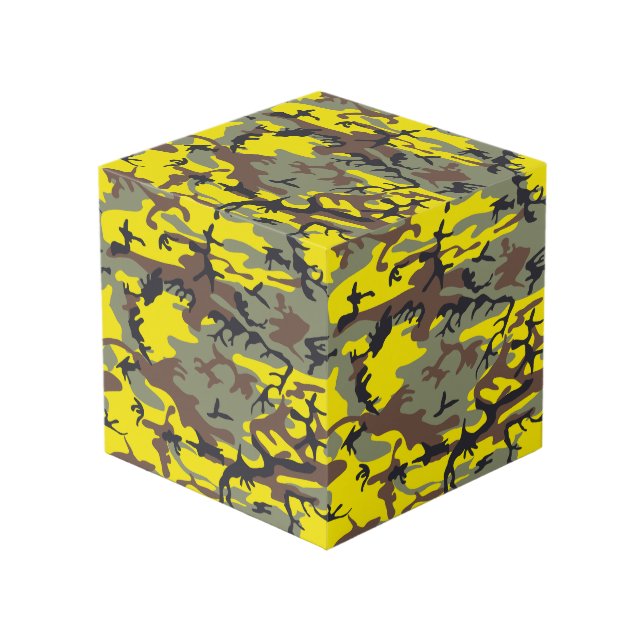 Cube Photo Camouflage jaune et Brown, Militaire, Armée (Angle devant)