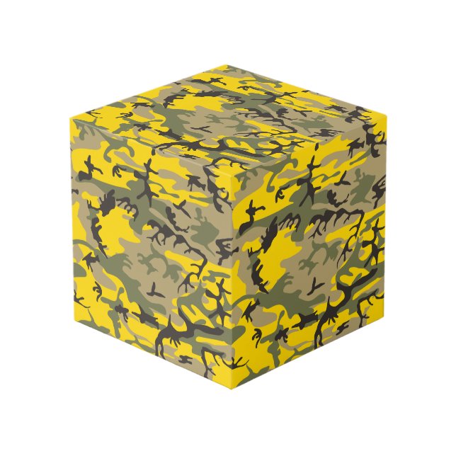 Cube Photo Camouflage jaune et vert, Militaire, Armée (Angle devant)
