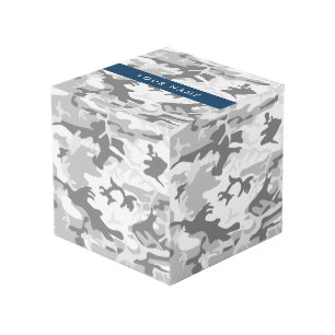 Cube Photo Camouflage neige hivernale grise Personnalisez vot