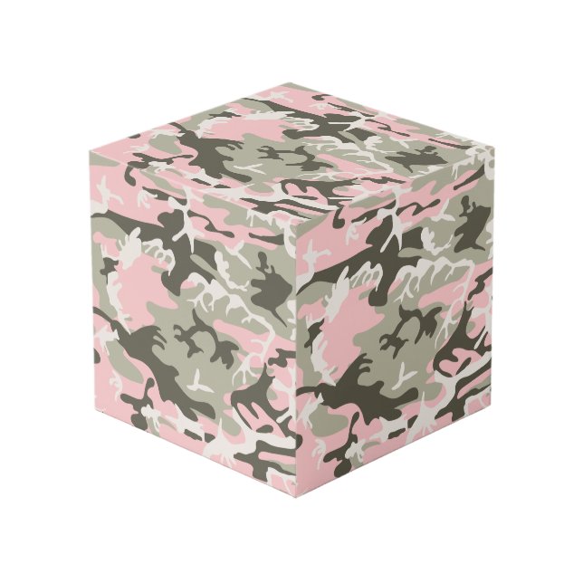Cube Photo Camouflage rose et vert, Militaire, Armée (Angle devant)