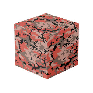 Cube Photo Camouflage rouge et Brown, Armée
