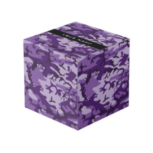 Cube Photo Camouflage Violet Personnalisez Votre Nom