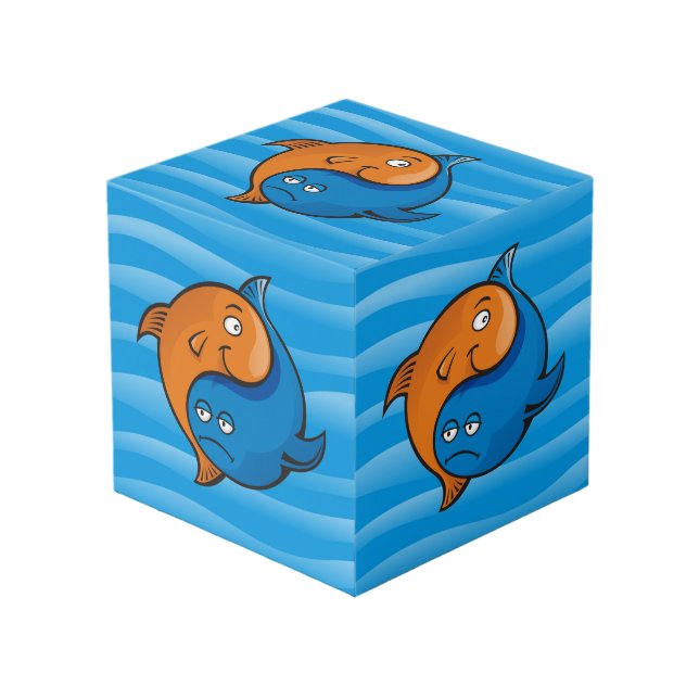 Cube Photo Caricature de poisson Yin Yang (Angle devant)