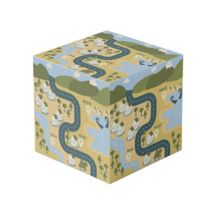 Cube Photo Caricature élégante paysage carte de voyage