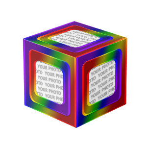 Cube Photo Carré en Carré Cadre coloré II + votre photo