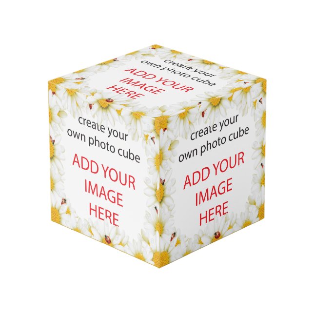 Cube Photo Casseroles blanches et cadre LadyBugs AJOUTER VOS  (Angle devant)