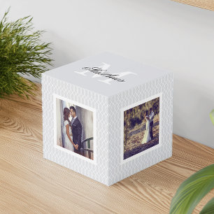 Cube Photo Chic Grey Monogramme Mariage Photo