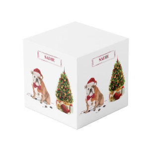 Cube Photo Chien de Noël drôle avec arbre