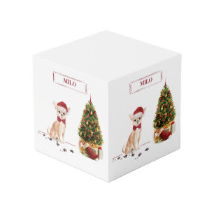 Cube Photo Chihuahua Funny Chien de Noël avec arbre