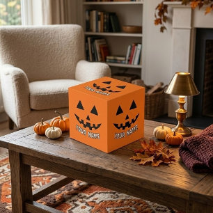 Cube Photo Citrouille orange personnalisée Halloween Votre no