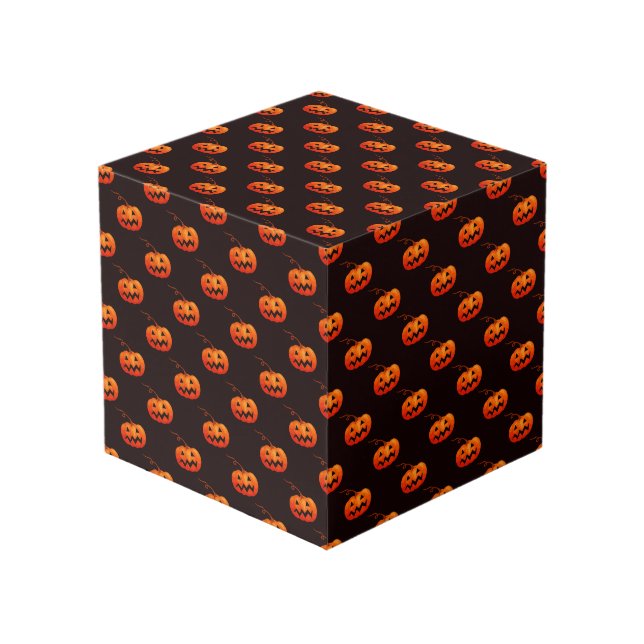 Cube Photo Citrouilles d'Halloween, Citrouilles Orange Farce  (Angle devant)