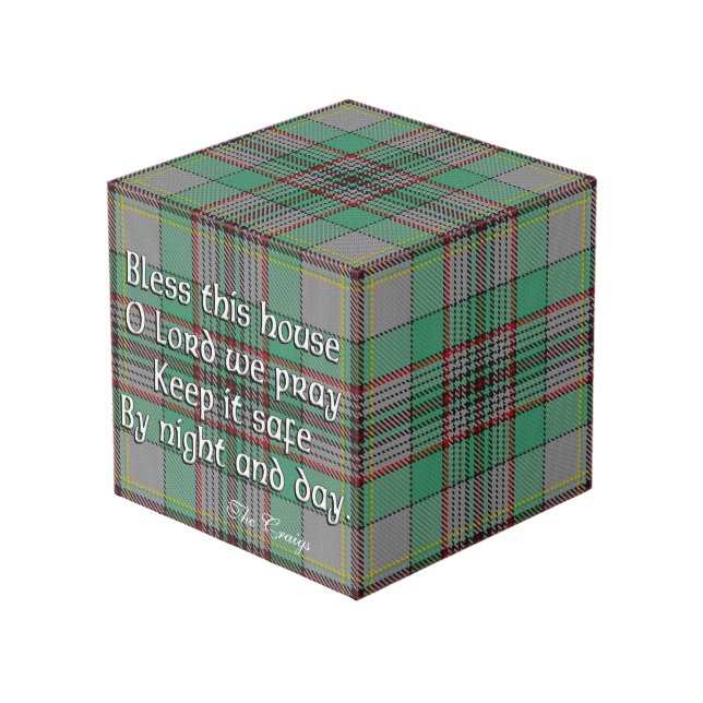 Cube Photo Clan Craig Maison Tartan Bénédiction (Angle devant)