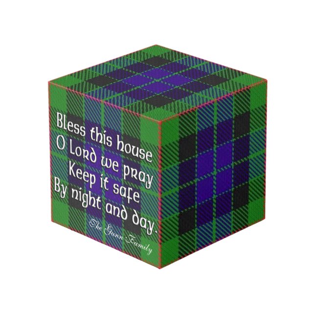 Cube Photo Clan Gunn Maison Tartan Bénédiction (Angle devant)