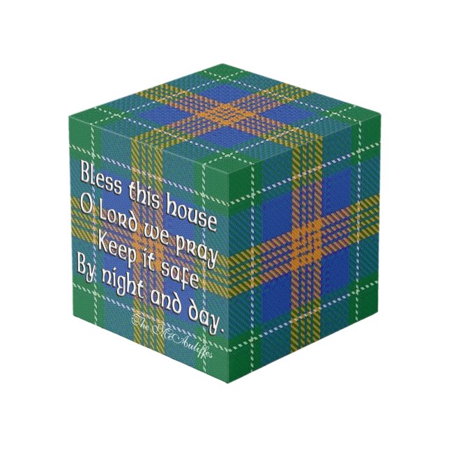 Cube Photo Clan MacAuliffe McAuliffe Maison Tartan Bénédictio (Angle devant)