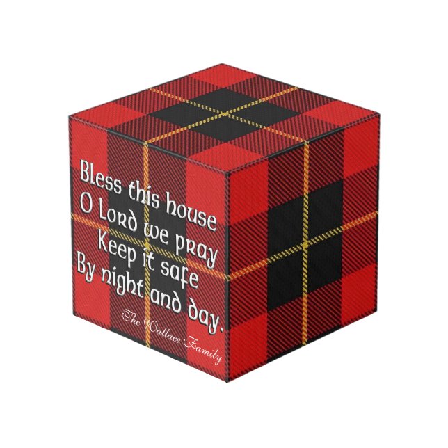 Cube Photo Clan Wallace Maison Tartan Bénédiction (Angle devant)