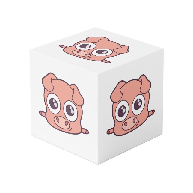 Cube Photo Clipart mignon de porc (Angle devant)