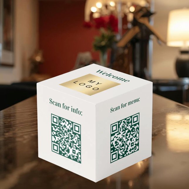 Cube Photo Codes QR du logo d'entreprise de bienvenue table d (Créateur téléchargé)