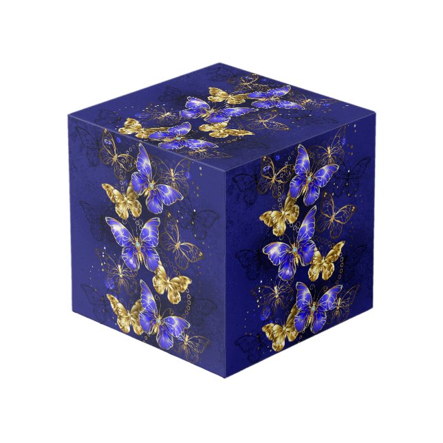 Cube Photo Composition avec papillons Sapphire (Angle devant)