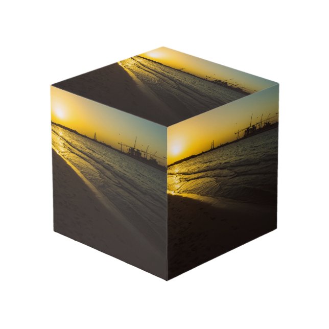 Cube Photo coucher de soleil sur la plage de Dubaï (Angle devant)