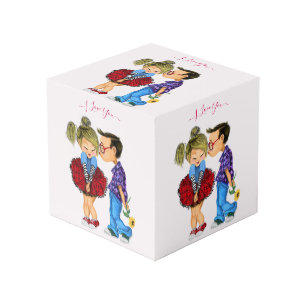 Cube Photo Couple romantique mignon - Amour - Baiser - Je t'a