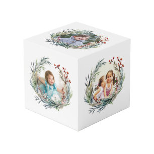 Cube Photo Couronne de Noël, feuilles verts et baies photo