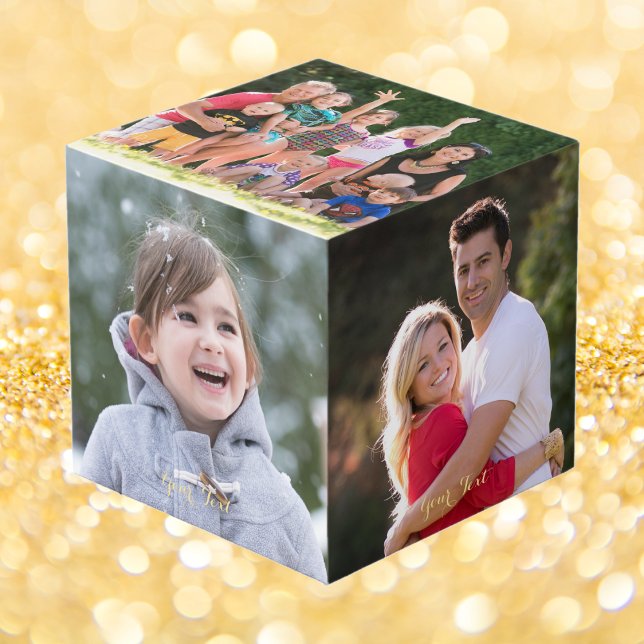 Cube Photo Créer un texte de cinq photos en bois massif perso (Create Custom Solid Wood Five 4 x 4 Photos Text Cube)