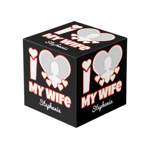 Cube Photo Custom I Love My Wife - Ajouter Nom & Photo