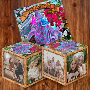 Cube Photo Danse en famille avec fleurs et papillons PV01