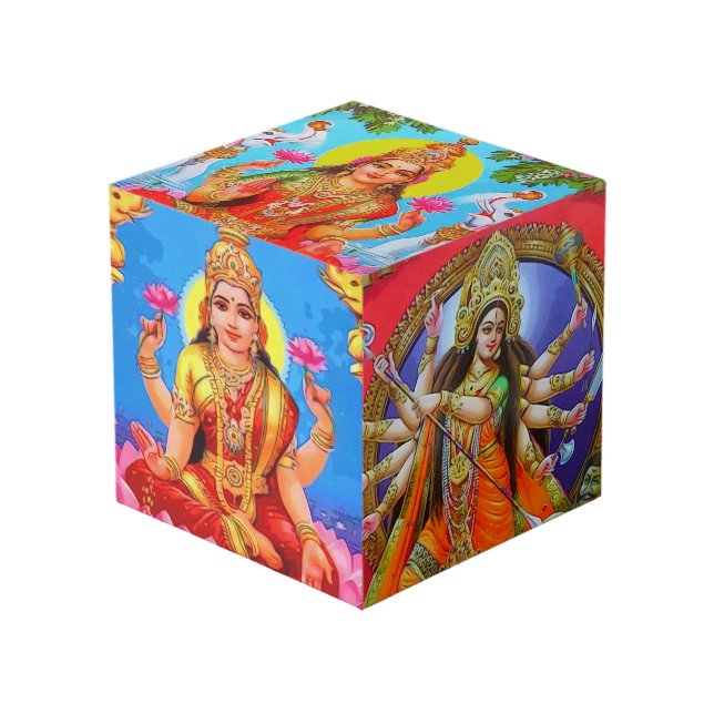 Cube Photo Déesses indoues Lakshmi Durga Saraswati Gayatri (Angle devant)