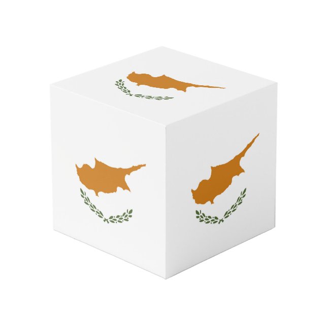 Cube Photo Drapeau de Chypre (Angle devant)