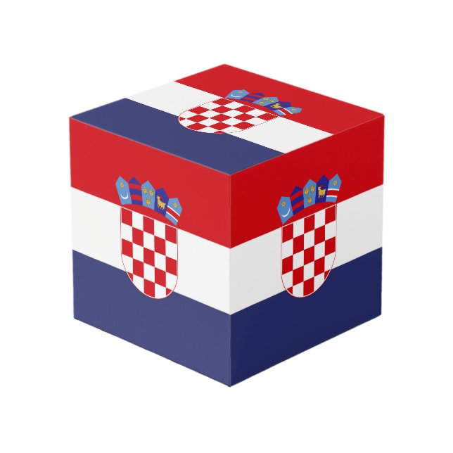 Cube Photo Drapeau de Croatie (Angle devant)