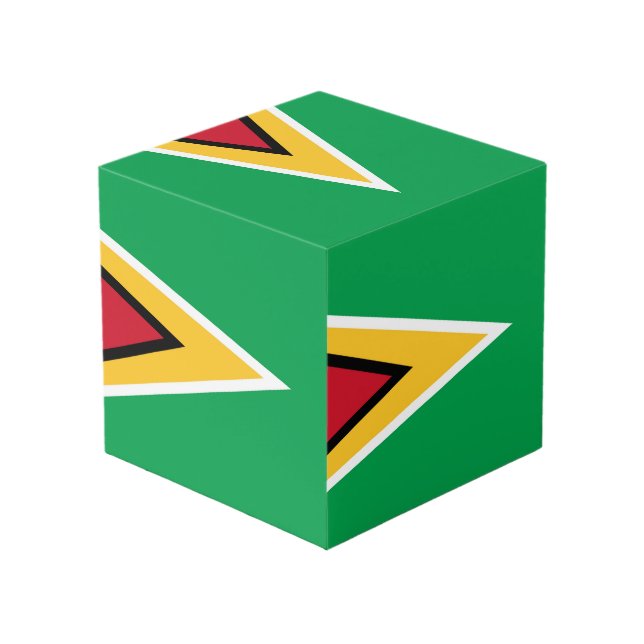 Cube Photo Drapeau de Guyana (Angle devant)