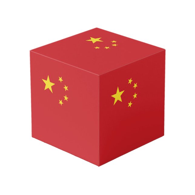Cube Photo Drapeau de la Chine (Angle devant)