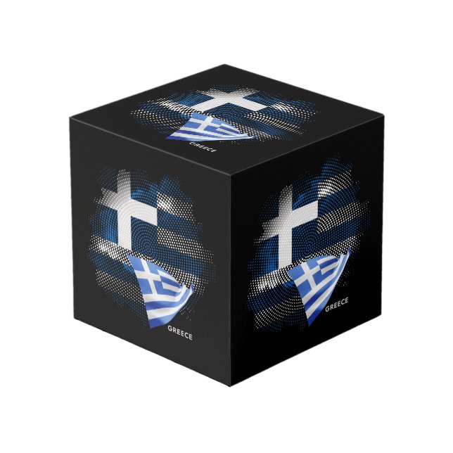 Cube Photo Drapeau de la Grèce (Angle devant)
