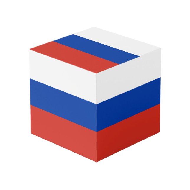 Cube Photo Drapeau de la Russie (Angle devant)