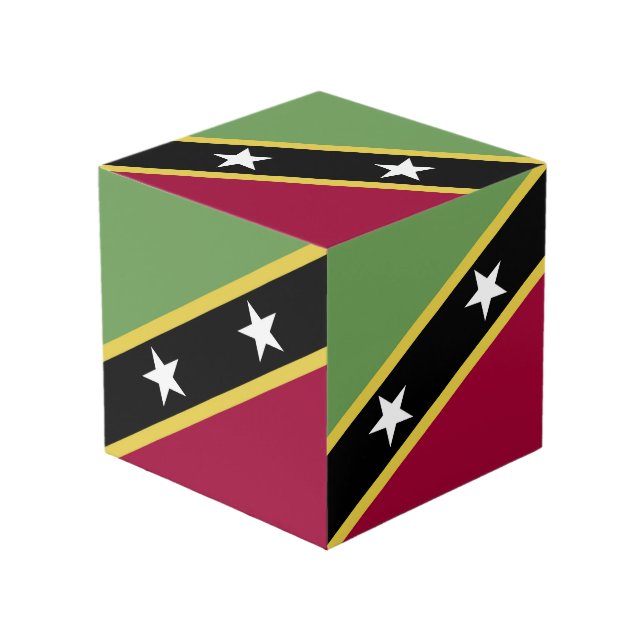 Cube Photo Drapeau de Saint-Kitts-et-Nevis (Angle devant)