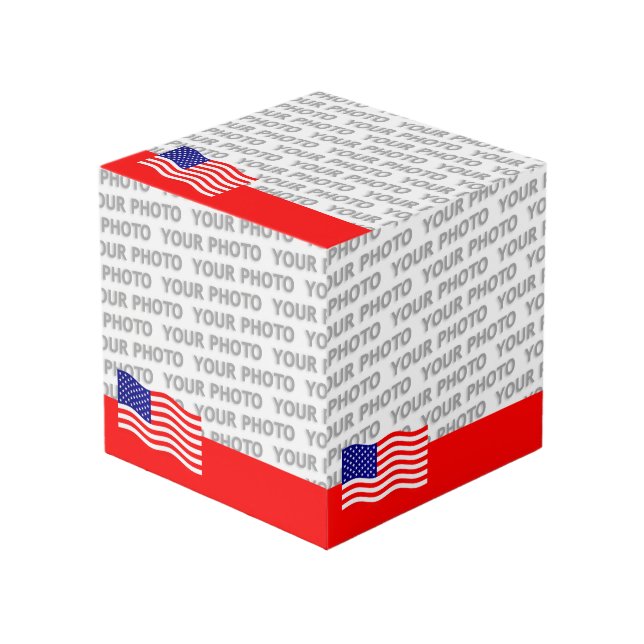 Cube Photo Drapeau des Etats-Unis d'Amérique - vos idées (Angle devant)
