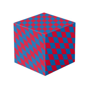 Cube Photo Drapeau diamant Bavière bleu et rouge Motif