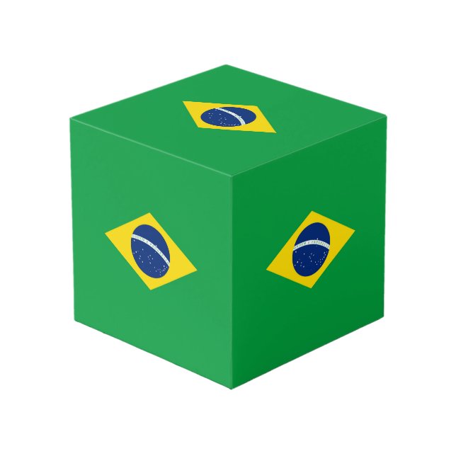 Cube Photo Drapeau du Brésil (Angle devant)