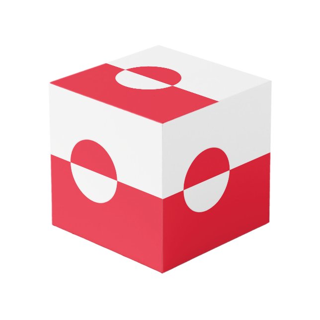 Cube Photo Drapeau du Groenland (Angle devant)