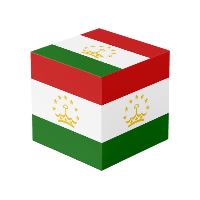 Cube Photo drapeau du Tadjikistan (Angle devant)