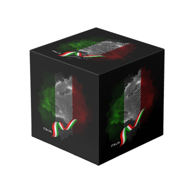 Cube Photo Drapeau italien (Angle devant)