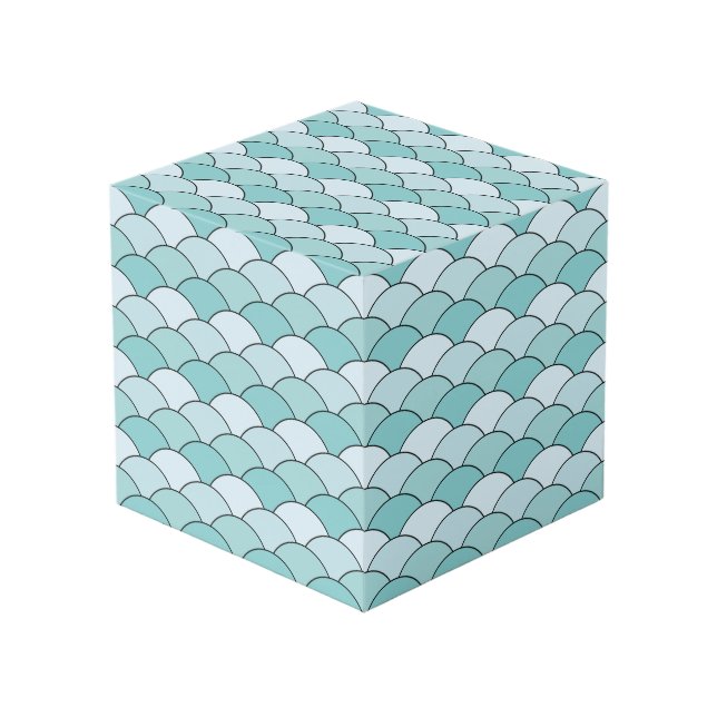 Cube Photo Écailles de dragon, éventails, vagues, Seigaiha, b (Angle devant)