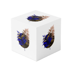 Cube Photo Ferme bleue sur cercle noir