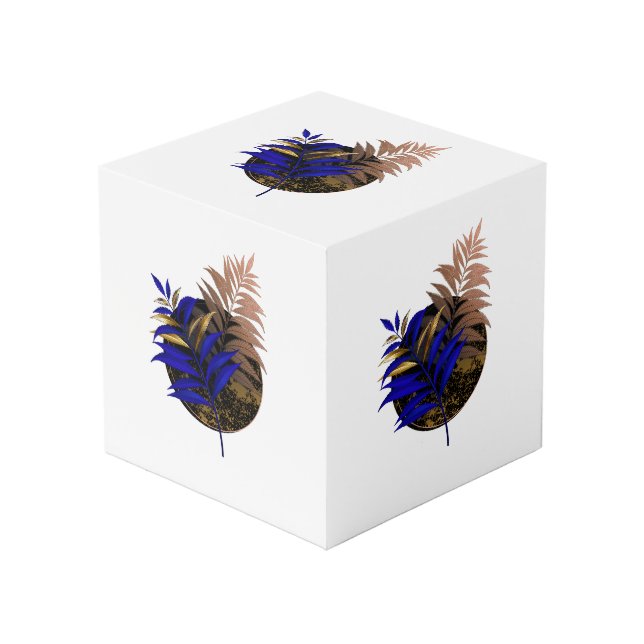 Cube Photo Ferme bleue sur cercle noir (Angle devant)
