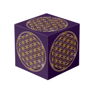 Cube Photo Fleur de la vie / Blume des Lebens - or