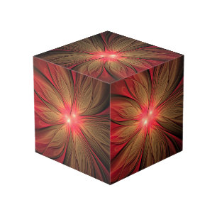 Cube Photo Fleur fractale de fansy rouge