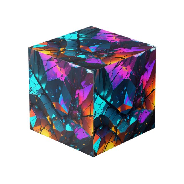 Cube Photo Formations de roches minérales brillantes (Angle devant)