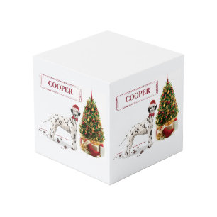 Cube Photo Funny Noël Dalmatien Chien et Arbre