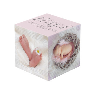 Cube Photo Gratuit, Merci, Béni Personnalisé Nom & 4 Photos